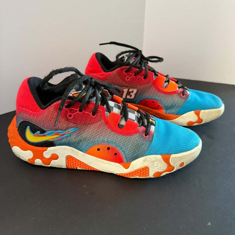 Nike PG 6 x Hot Wheels Blue Red Orange Basketball Shoes Size 8